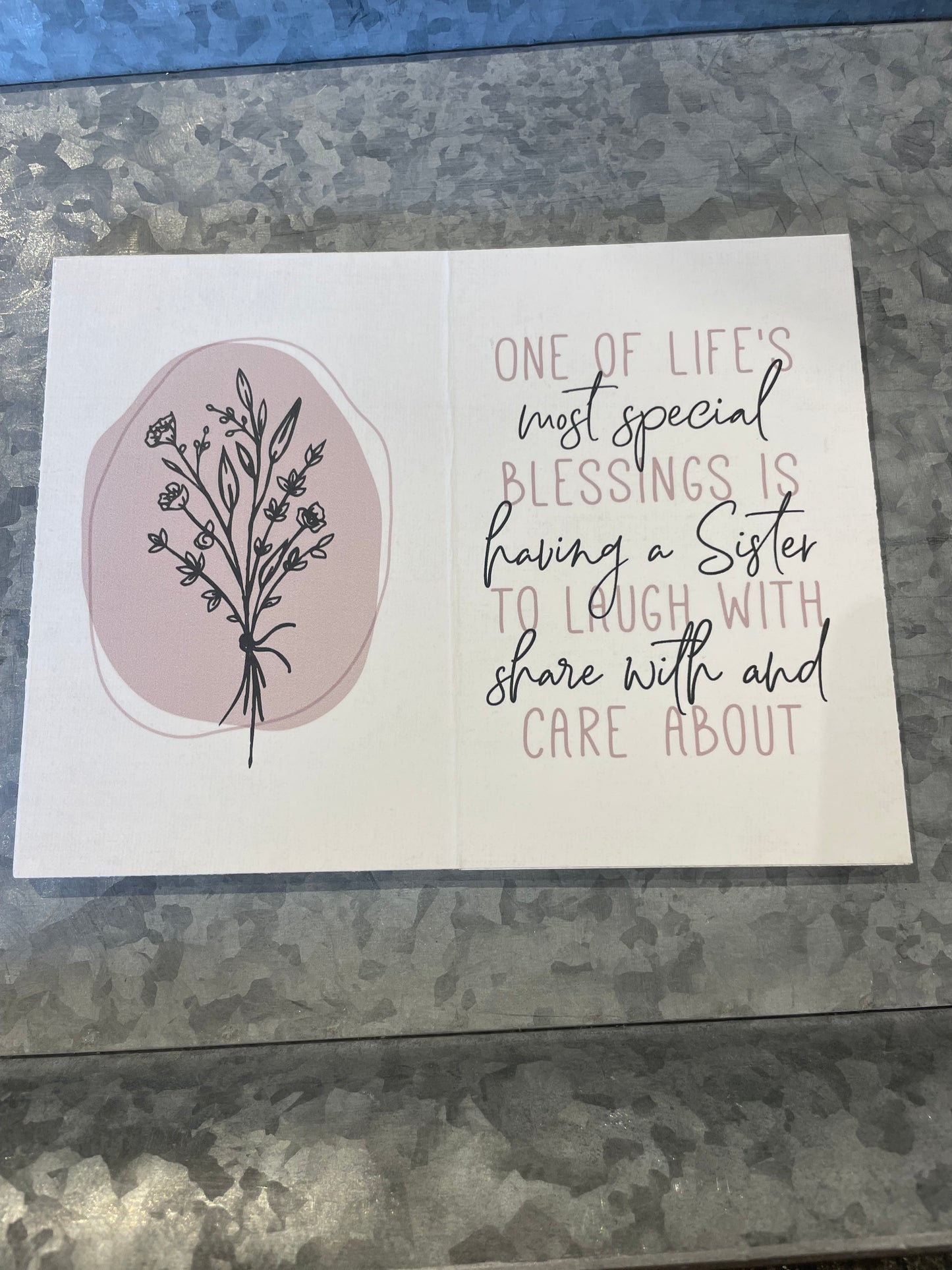 Sisters by birth Keepsake Card