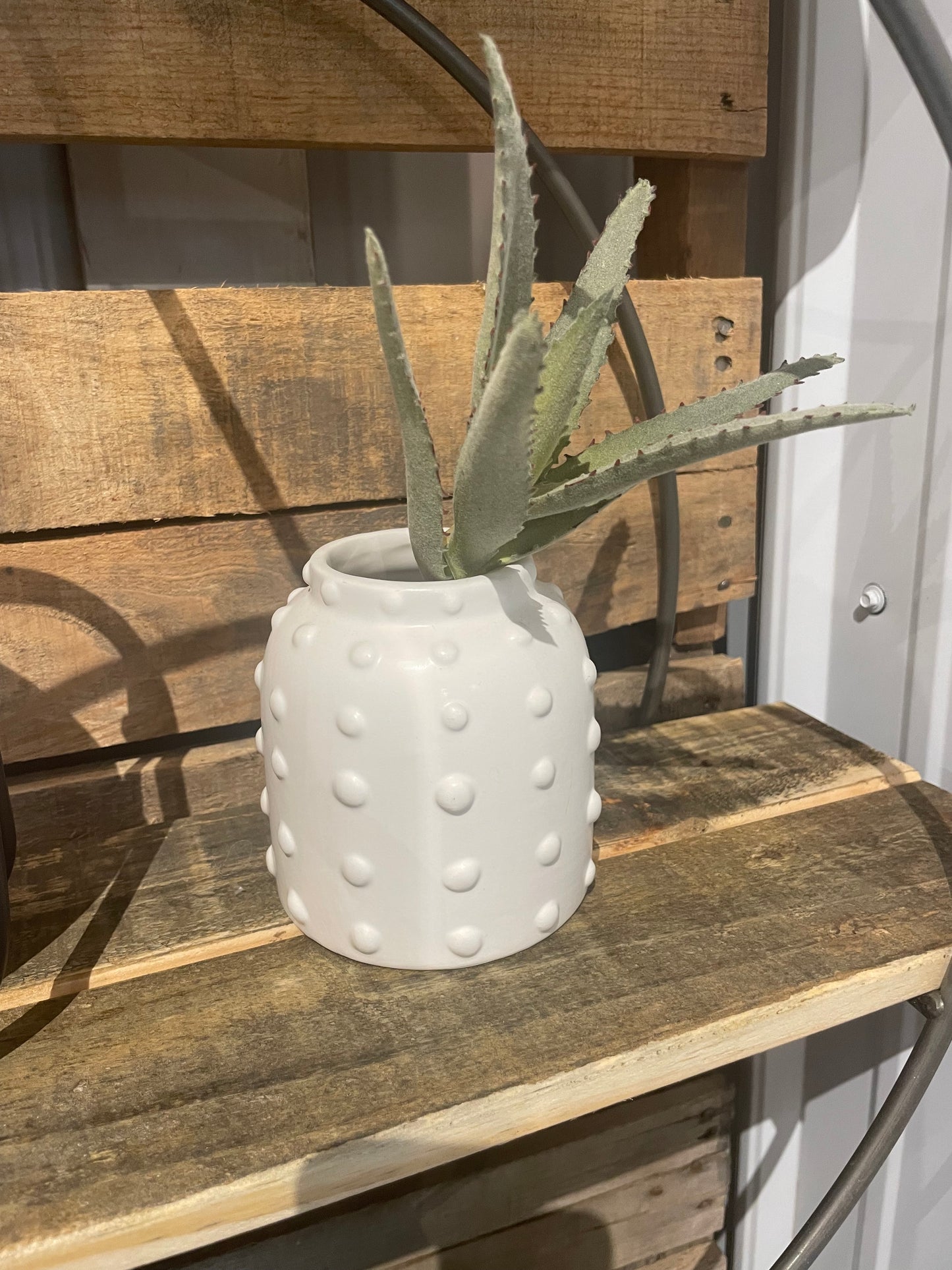 Dot Textured White Vase