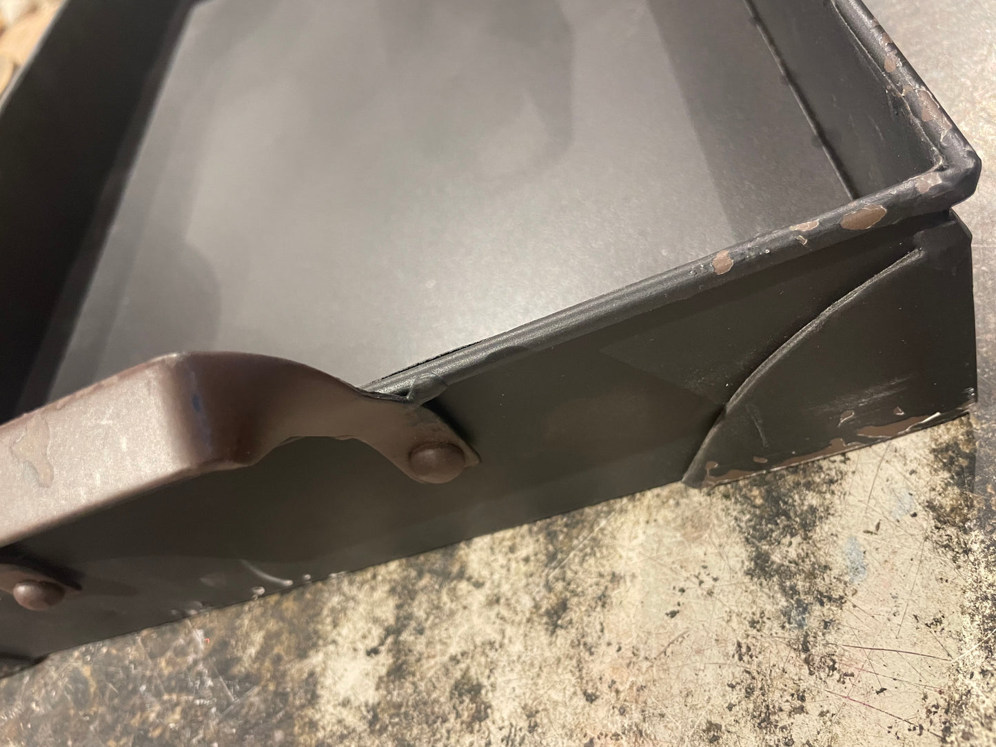Black Metal Tray w/Handles-Med