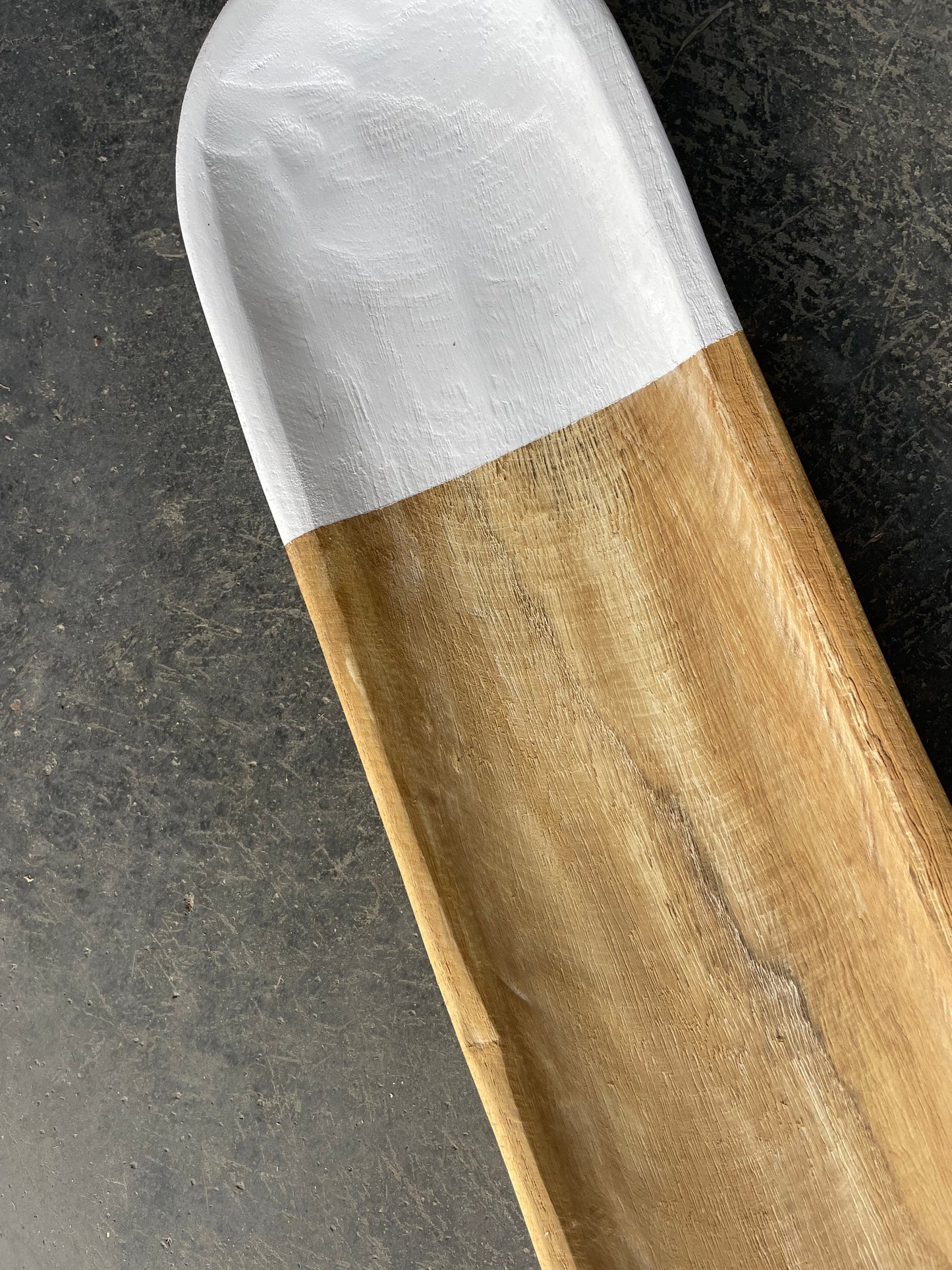 Paulownia Oval Boat -wood/white