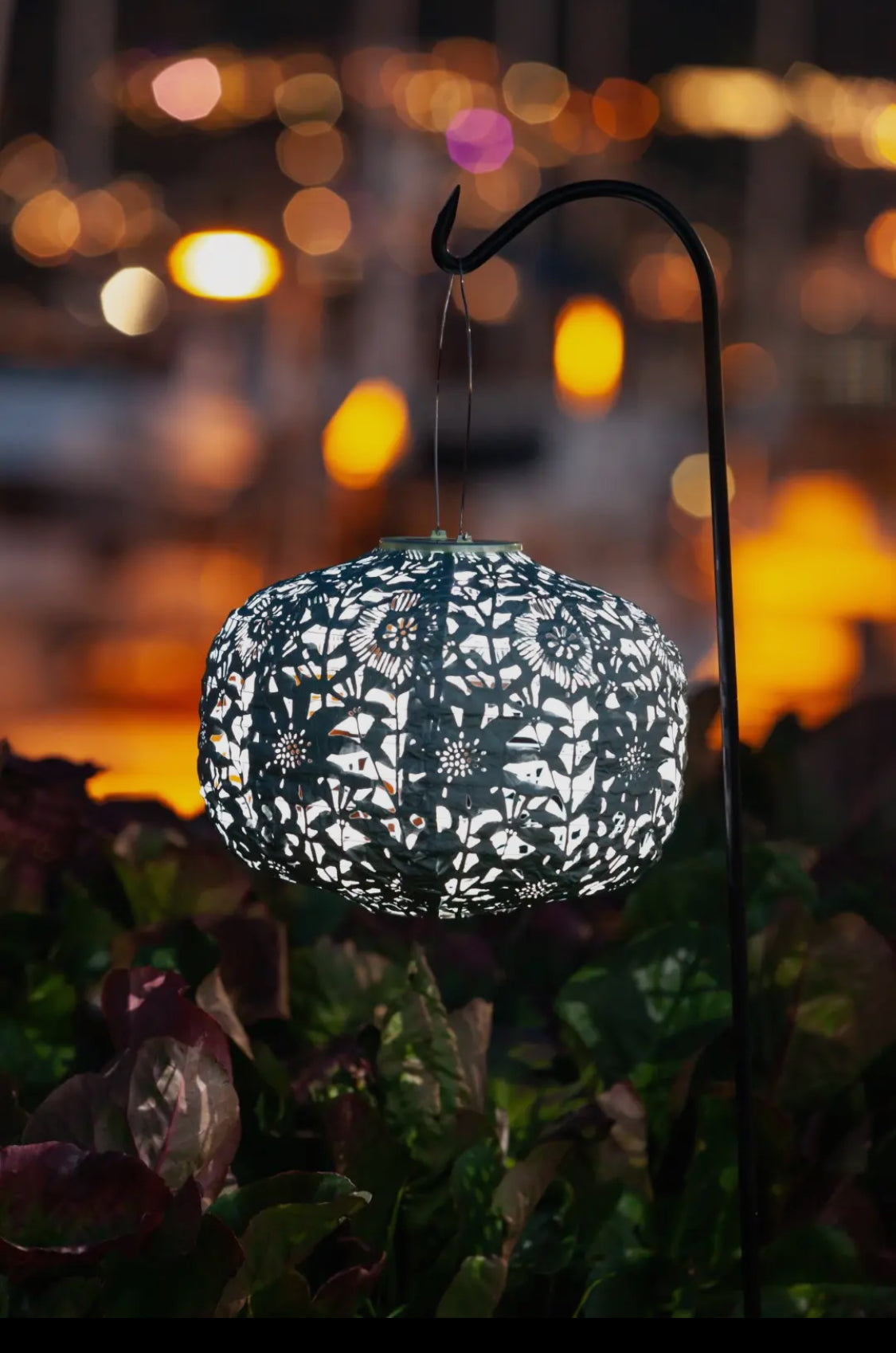 Stella Square Sunflower 11” Solar Lantern-Sage