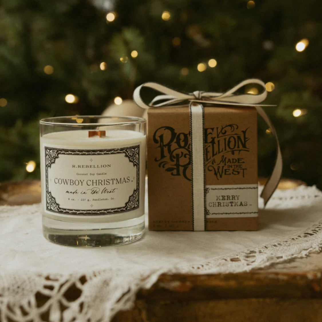 Cowboy Christmas Candle