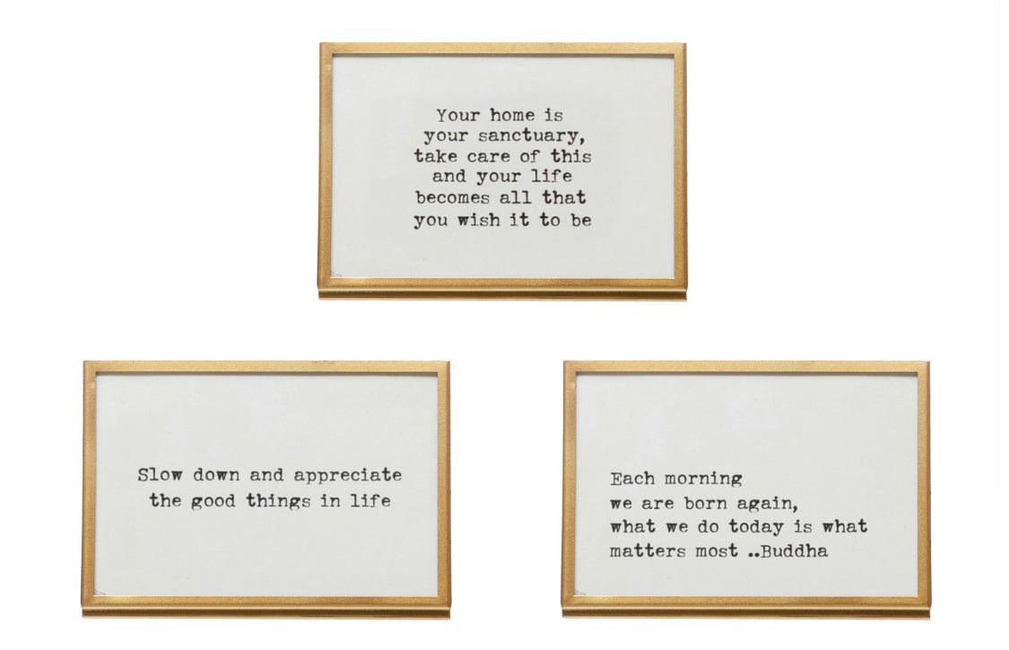 Gold Frame w/Easel & Saying