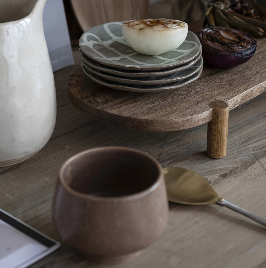 Mango Wood Footed Pedestal
