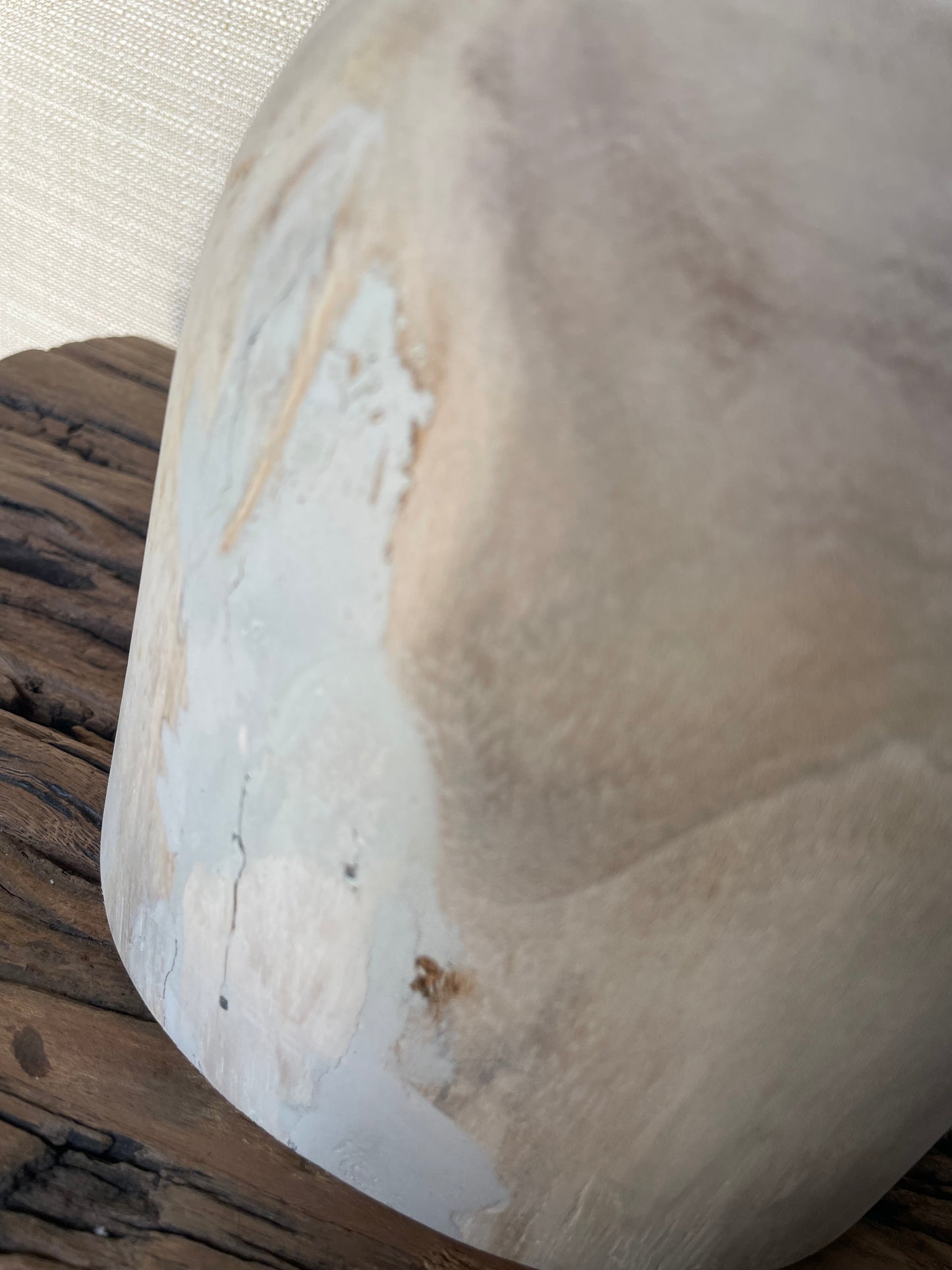 7”Round x 9”H Decorative Paulownia Wood vase