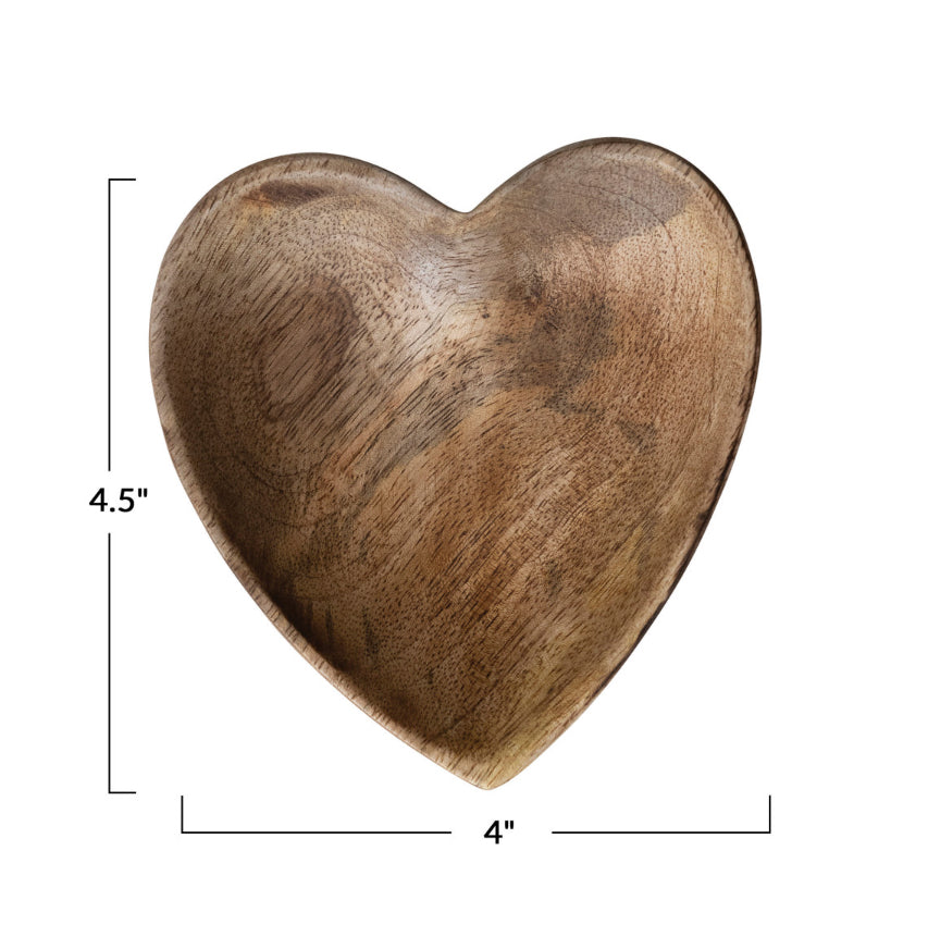 Mango Wood Heart Shaped Dish