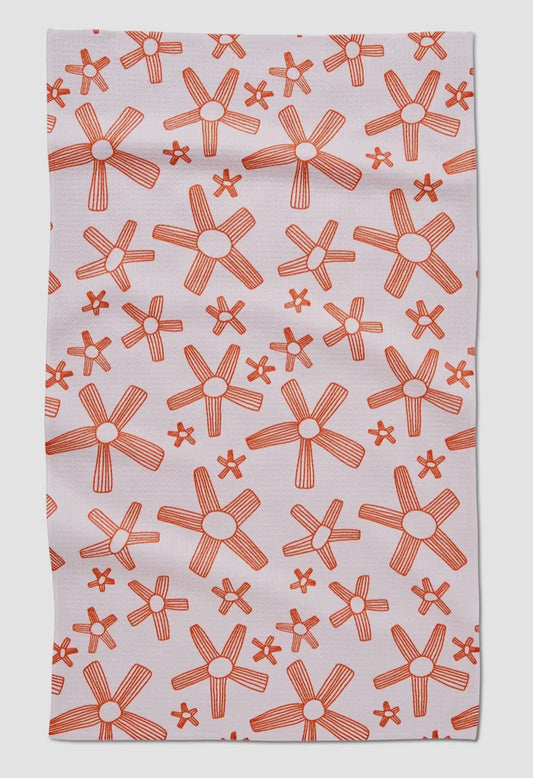 Chunky Striped Flower Tea Towel