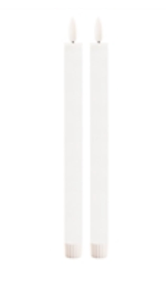 11” White FIA Wick Taper Candle-Set/2