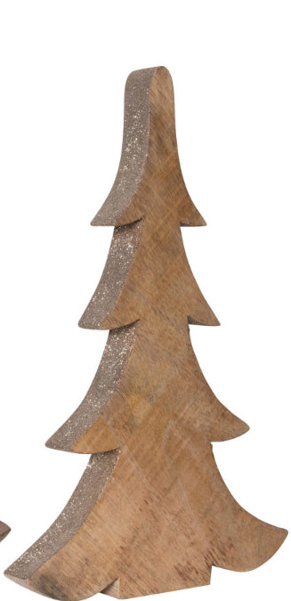 Wood Tree w/Gold Glitter sides-Med