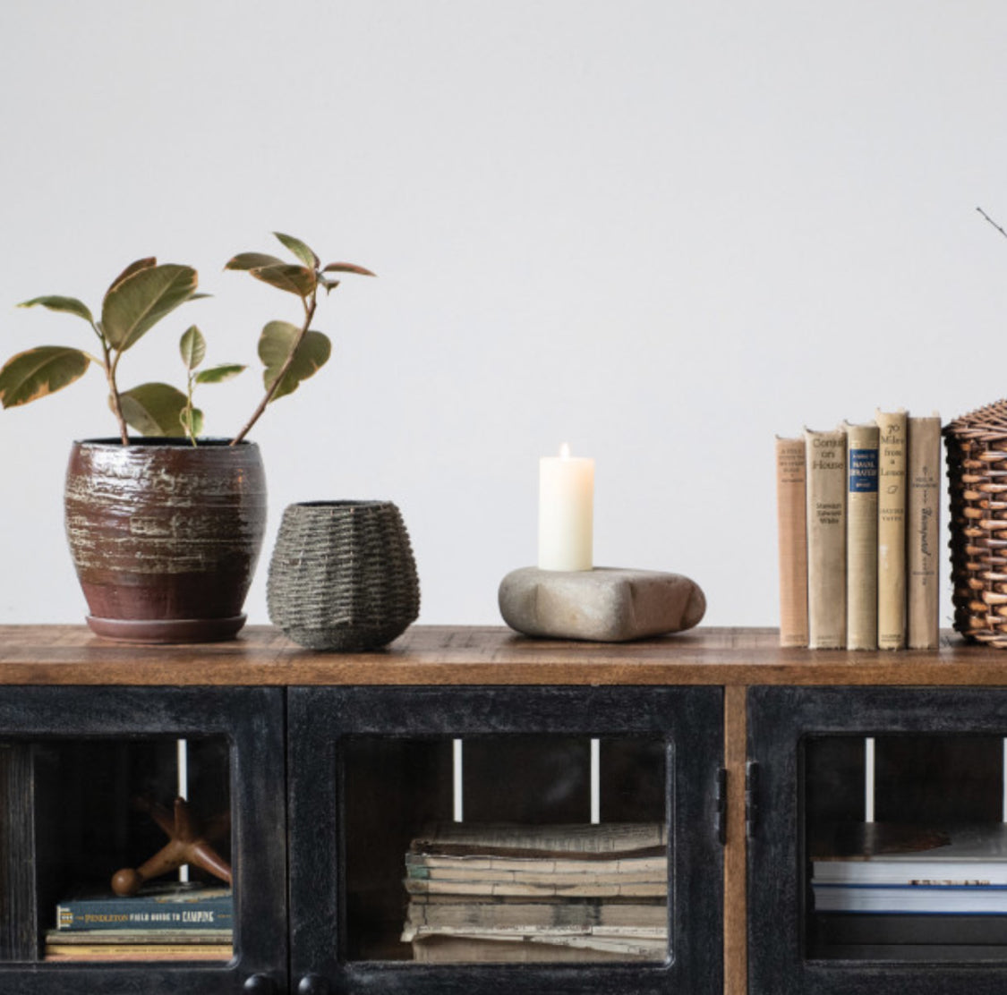 Hand-Woven Jute & Glass Vase