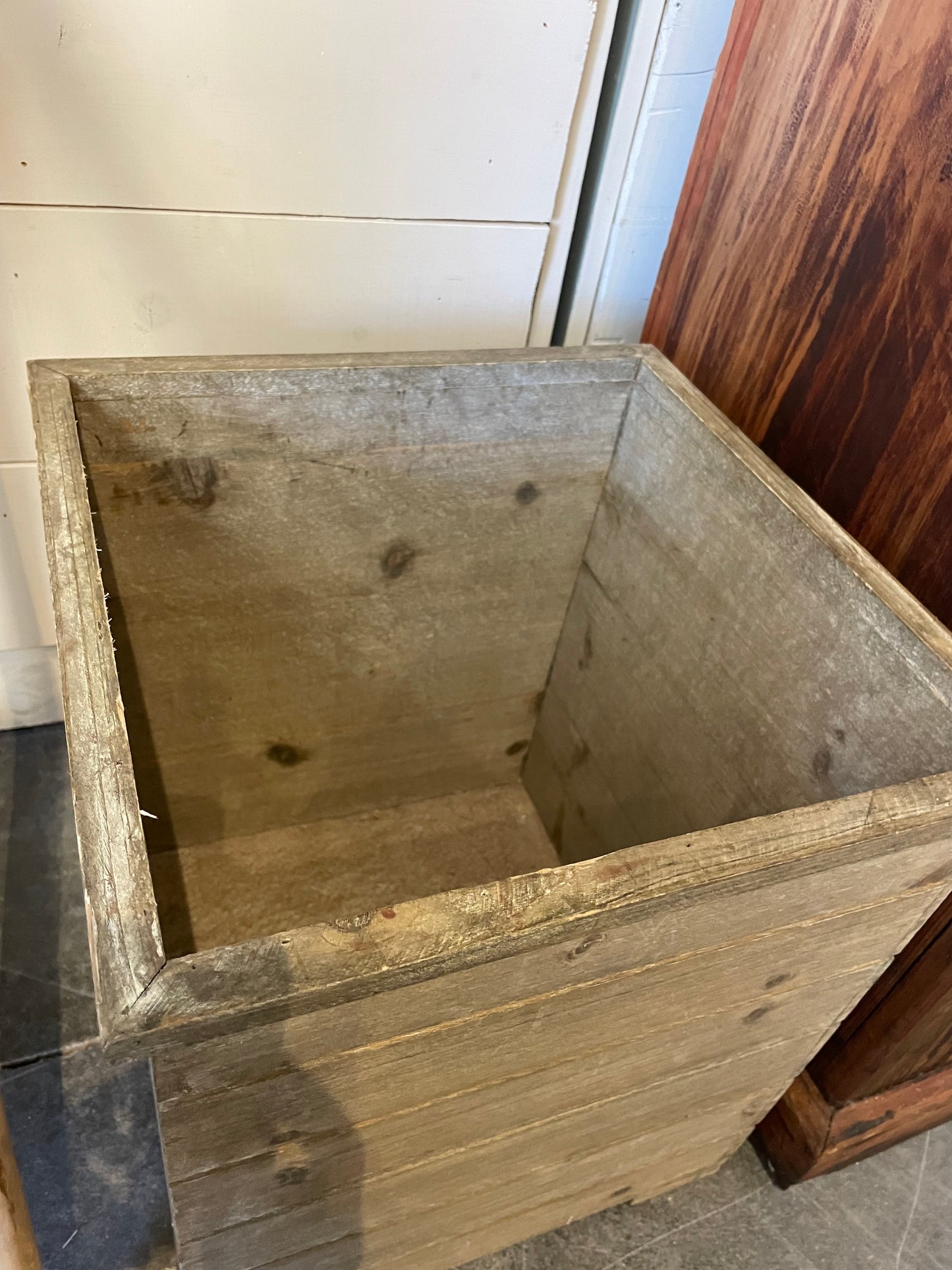 Rustic Square Wood Planter