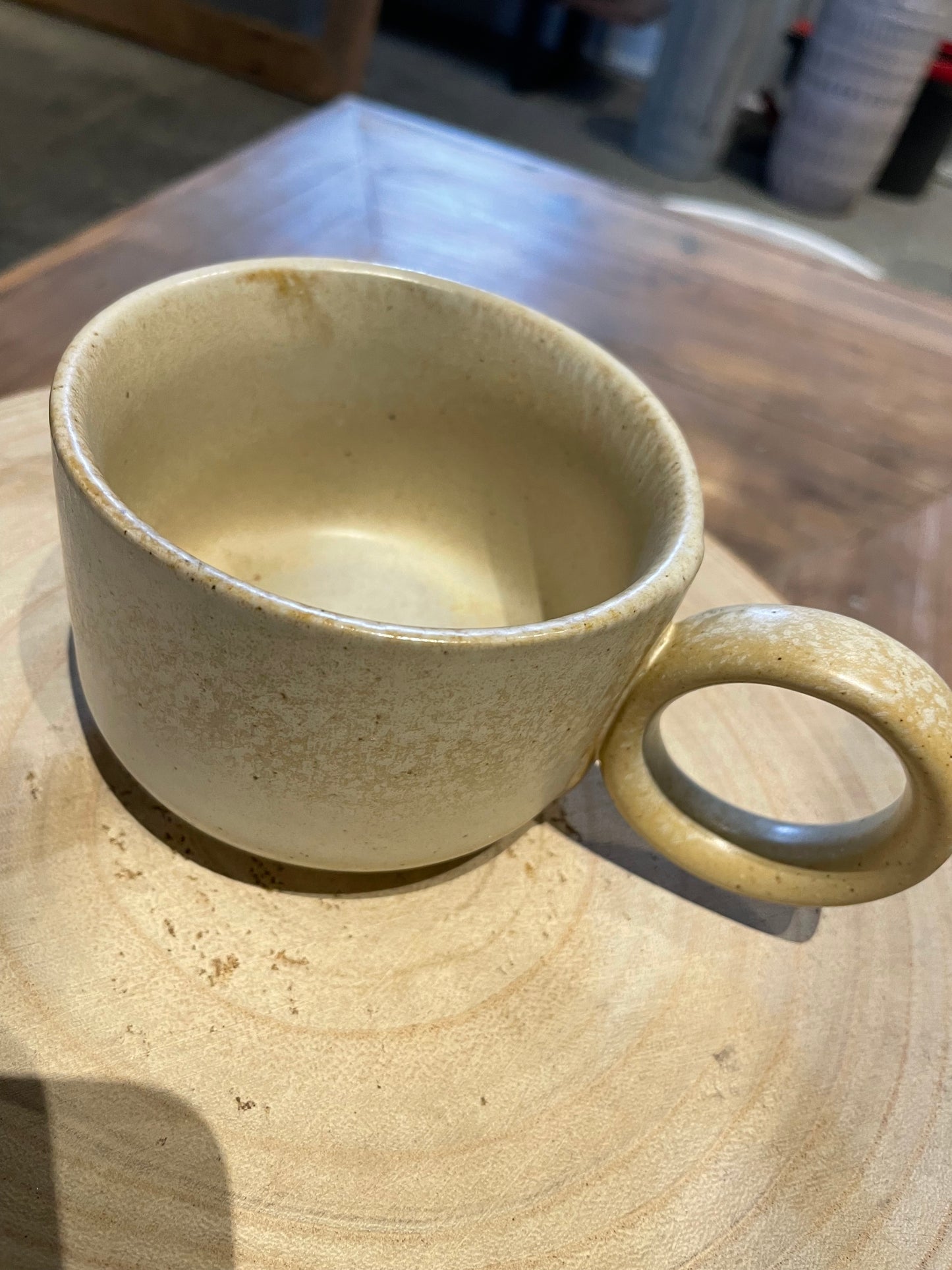 3-1/2”Round x 2-1/4”H Ivory 8 oz Stoneware Mug