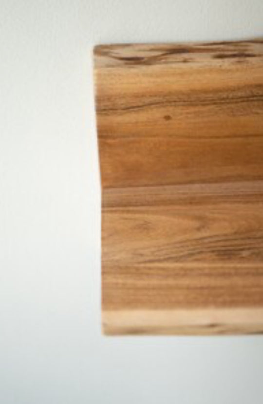 Acacia Wood Floating Wall Shelf- Med
