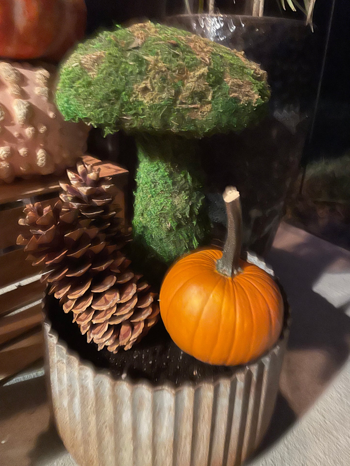 14”Deco Moss Mushroom