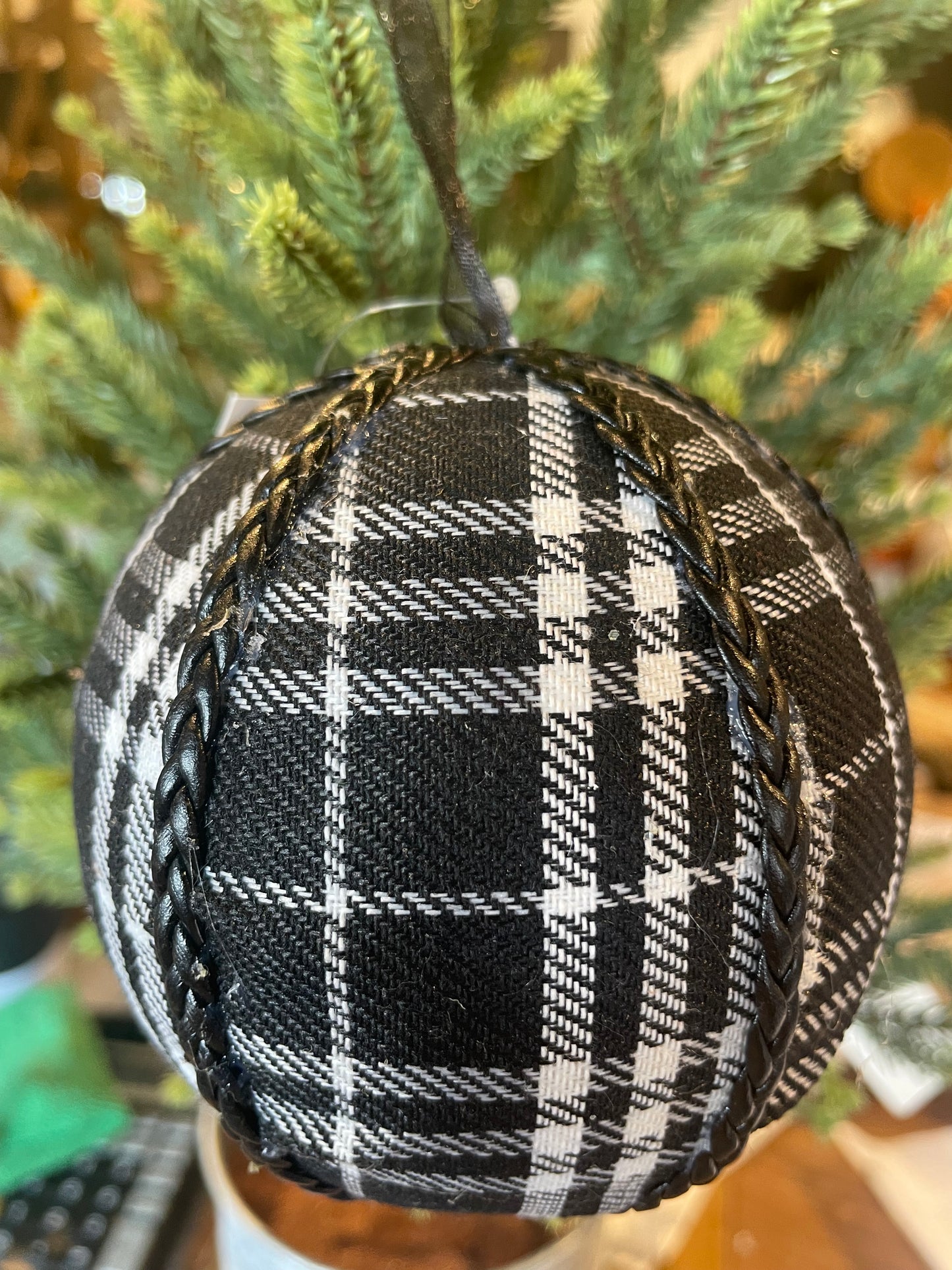 Black/White Checked Ornaments