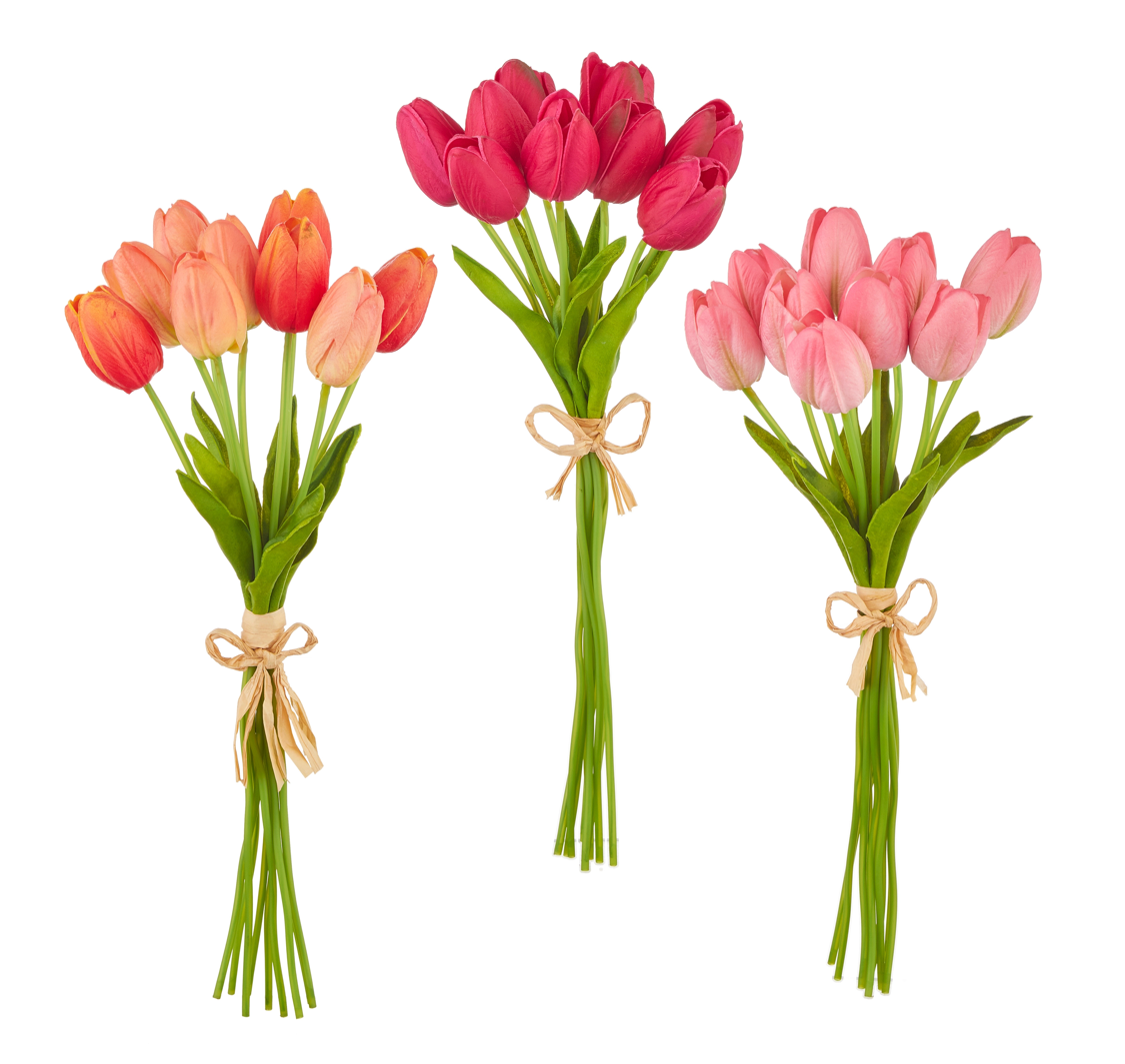 15” Hot Pink Real Touch Tulips