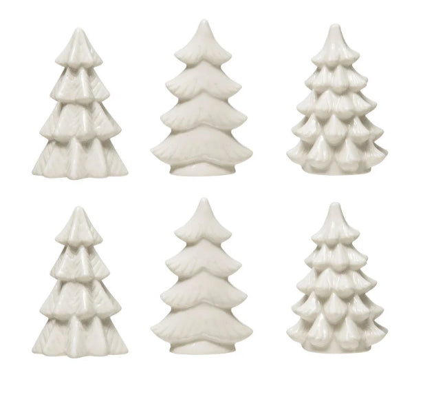 2.5”H White Stoneware Tree
