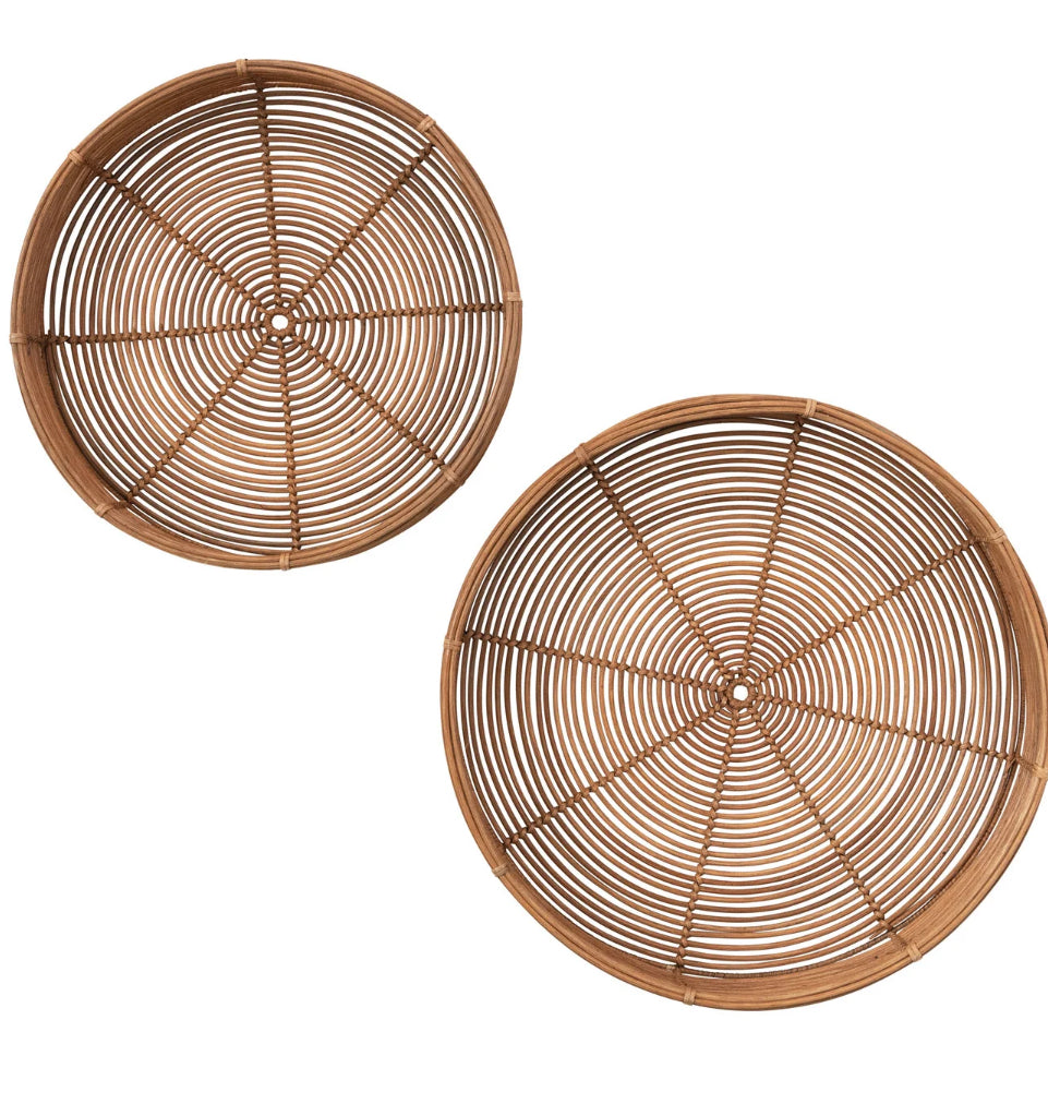 Hand-Woven Rattan Trays-Lg