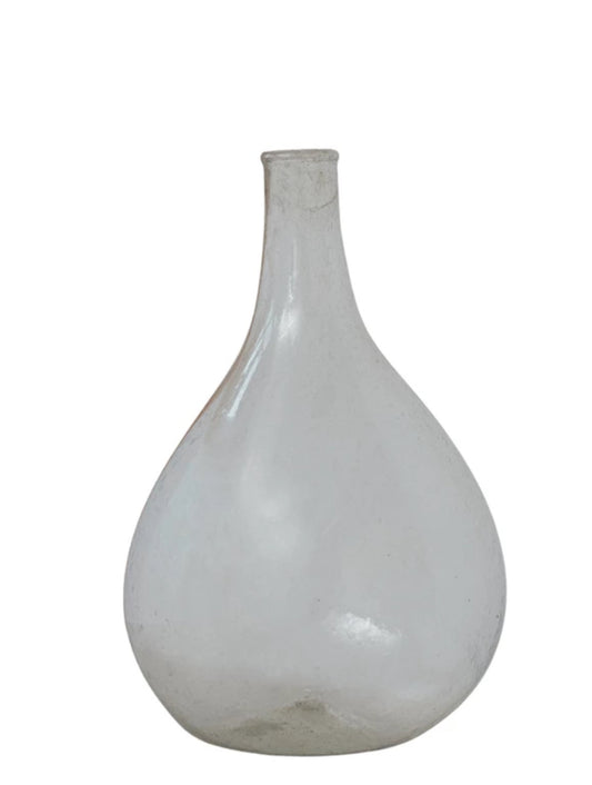 Hand-Blown Recycled Glass Bottle Vase