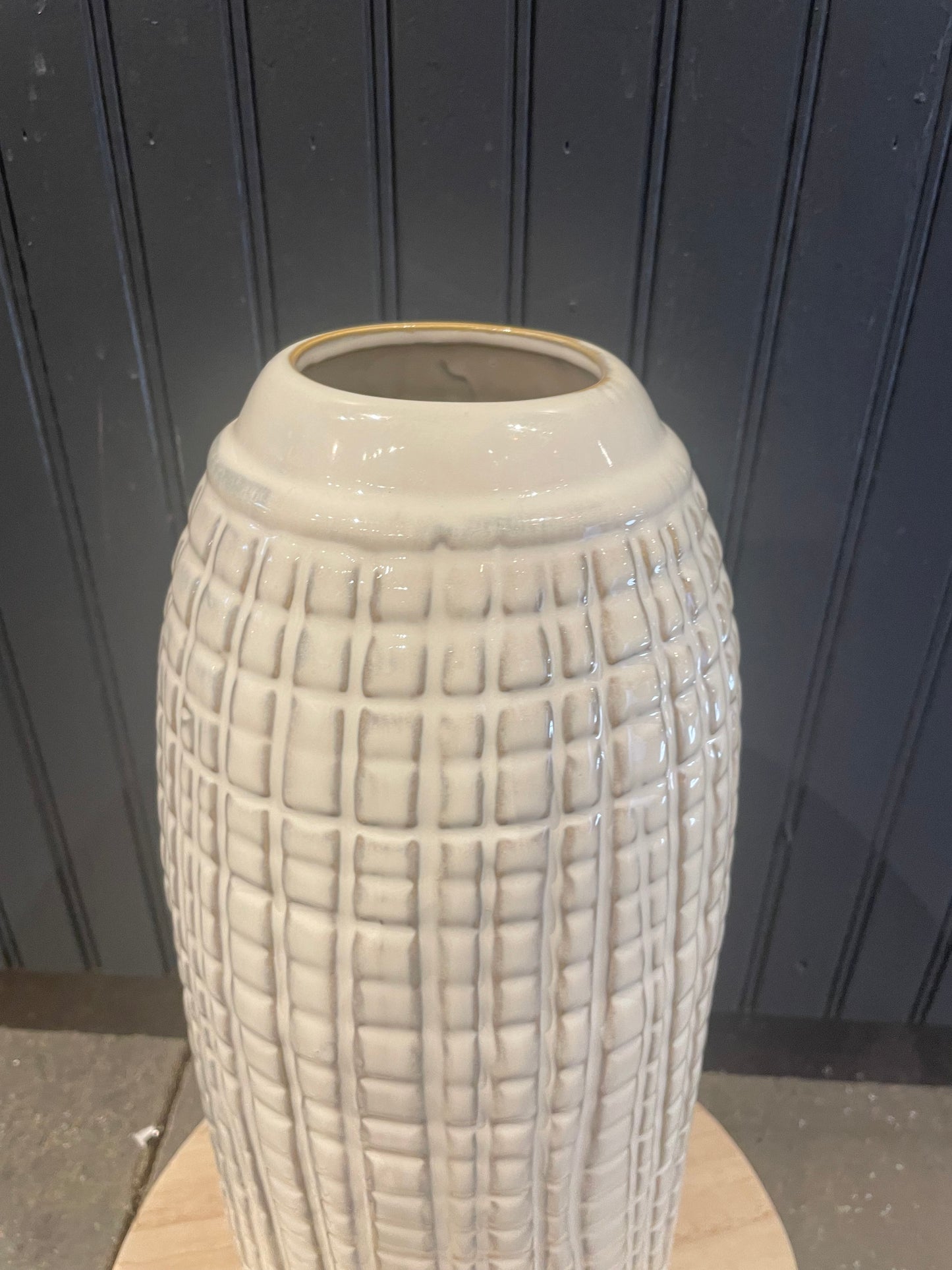 White Urban Check Vase