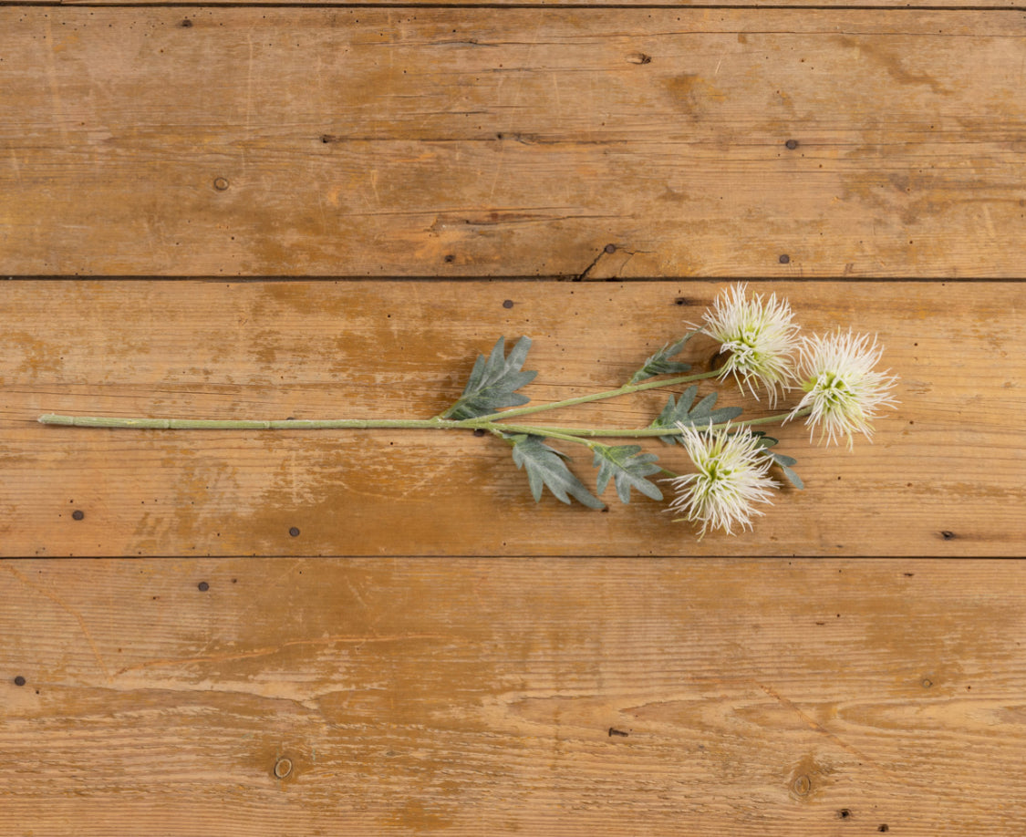 27” White Thistle Spray