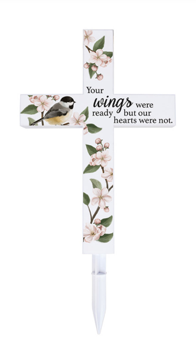 “Wings Were Ready” Solar Cross Stake