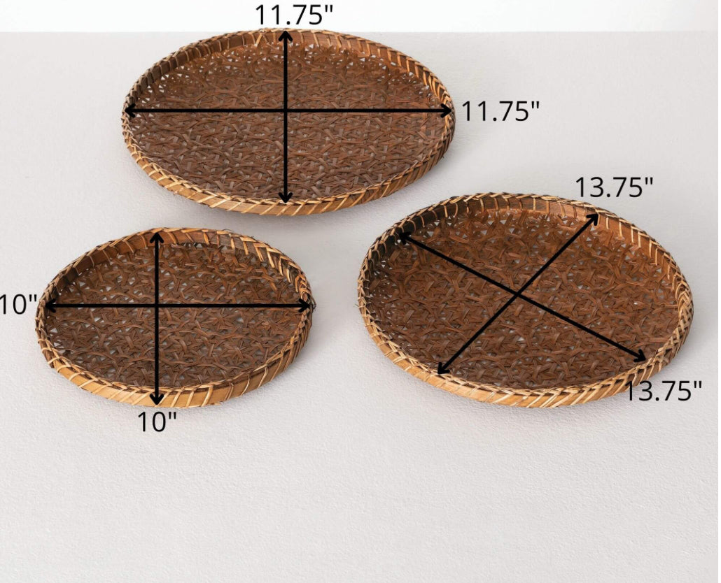11.75” Round Woven Tray