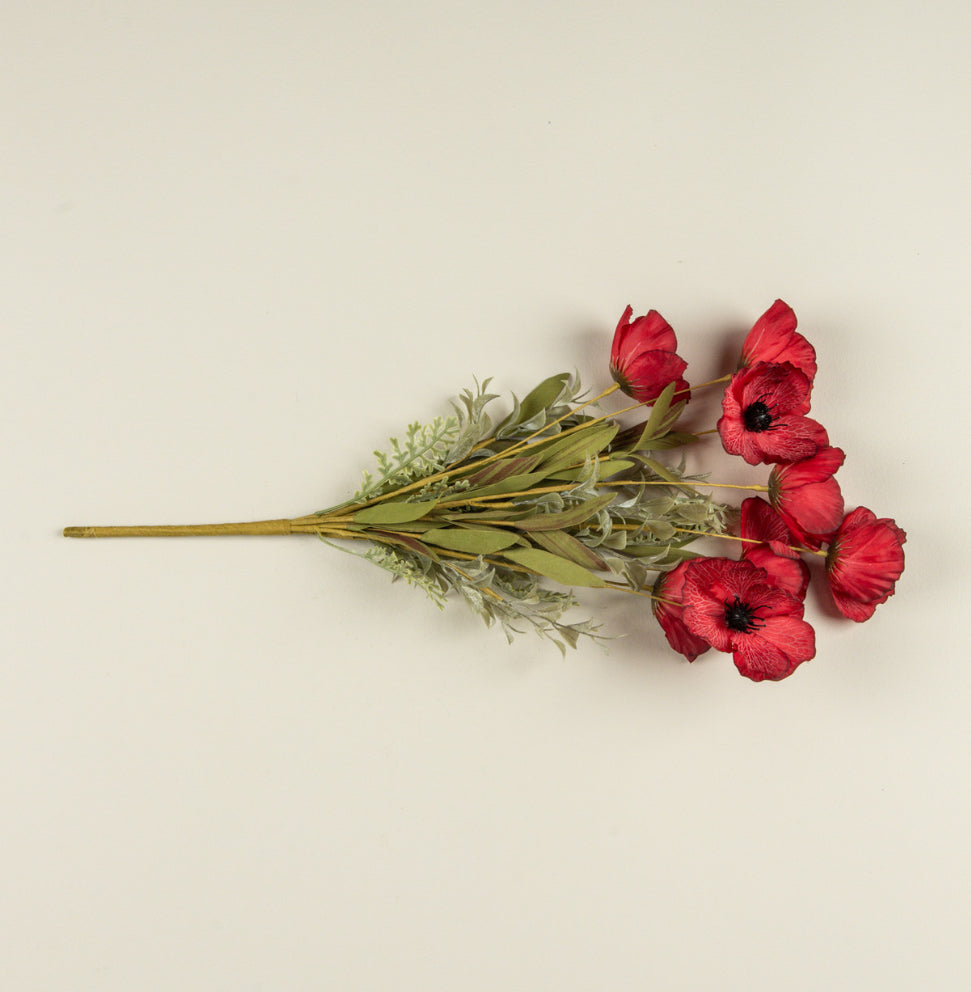 22” Red Poppy Bush