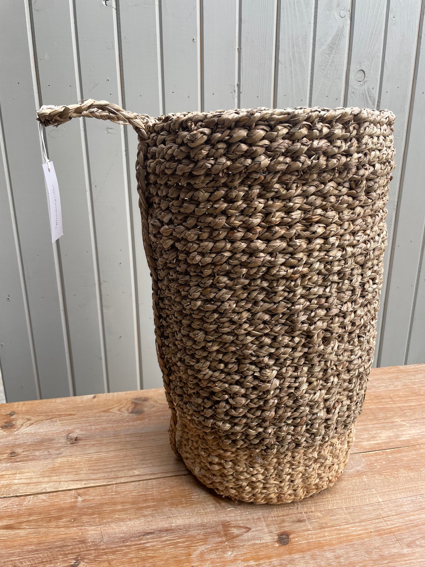 Hand-Woven Seagrass & Corn Husk Basket-sm