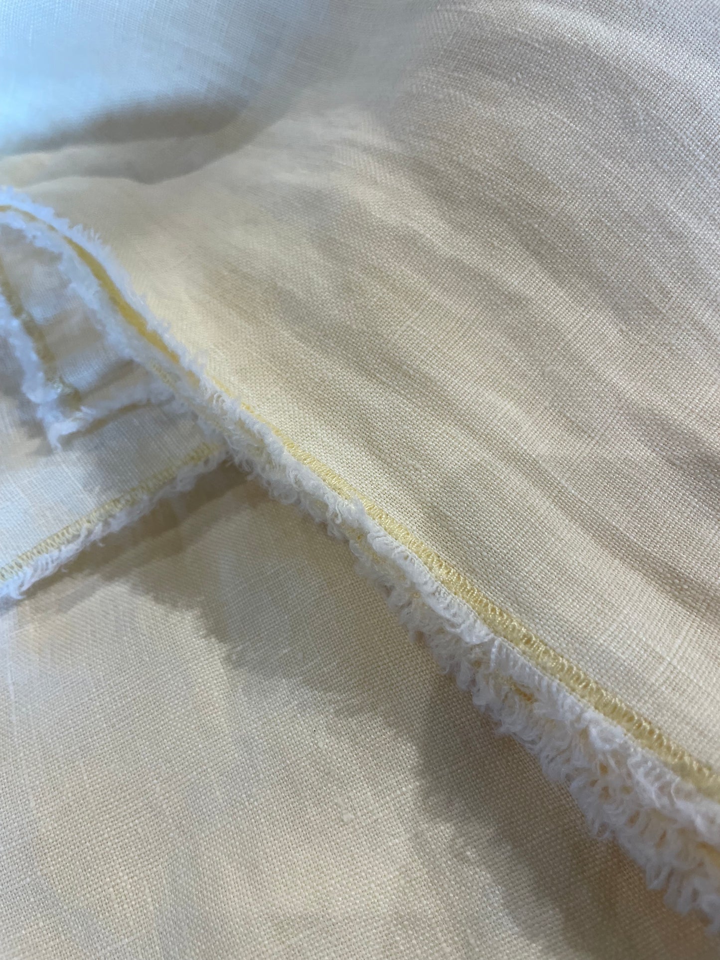 Yellow Fringed Stone Washed Table Runner
