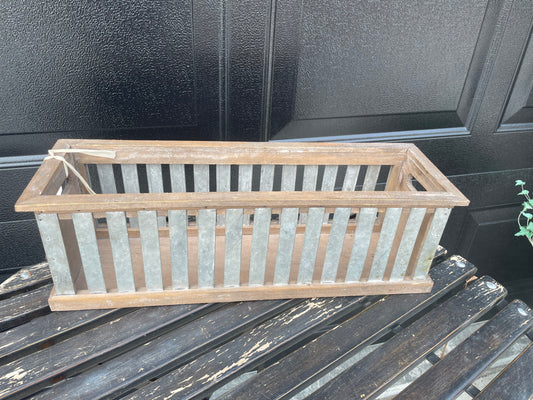 Wood/Galvanized Rectangle Container-sm