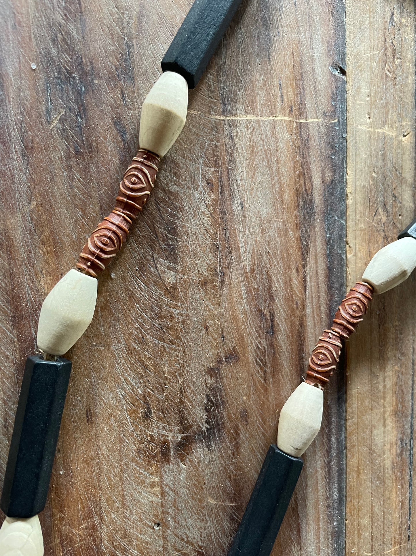 Paulownia Wood Bead Garland w/ Tassel