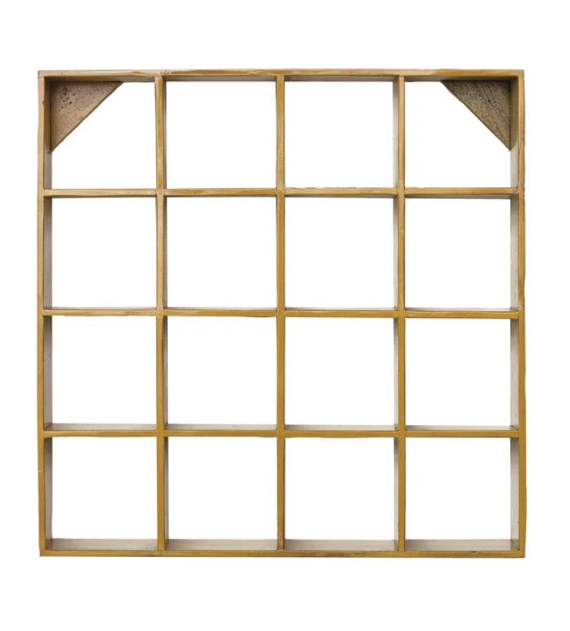 Reclaimed Mustard Wood Wall Shelf