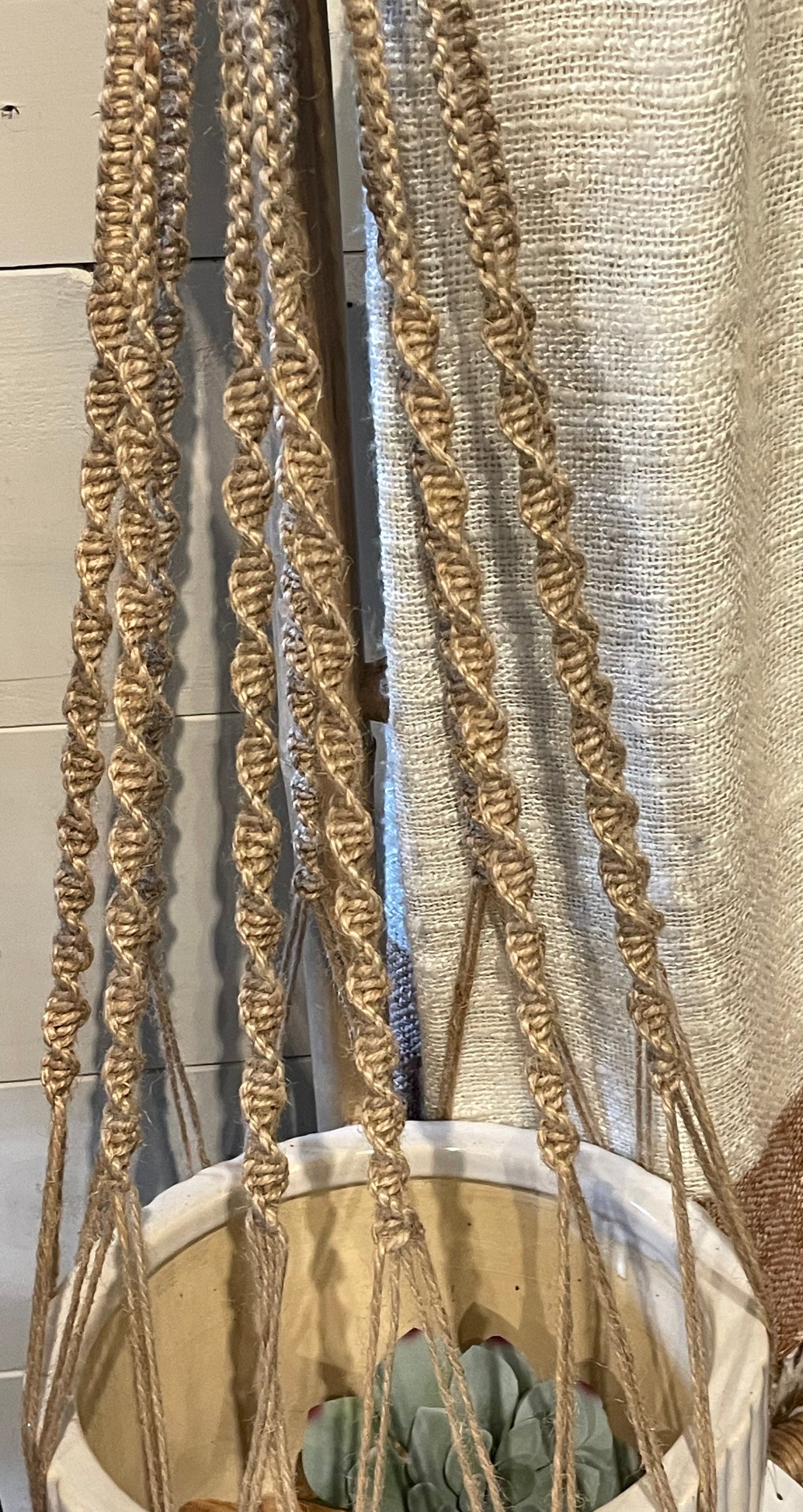 52” Braided Jute Rope Macrame Planter Hanger