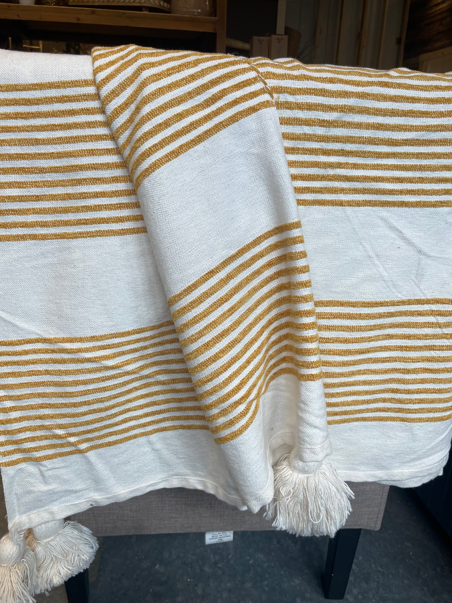 Rayon & Cotton Stripped Throw