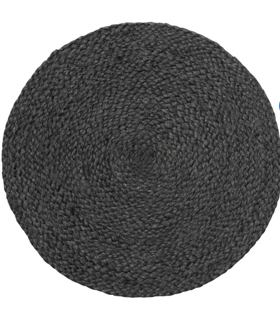 Hand-Woven Jute Placemat, Black