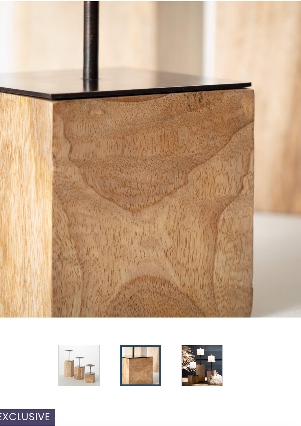 Modern block Pillar Candle Holder-med