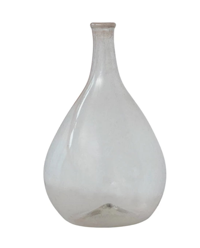 Hand-Blown Recycled Glass Bottle Vase