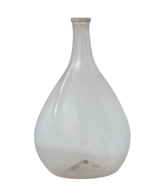 Hand-Blown Recycled Glass Bottle Vase