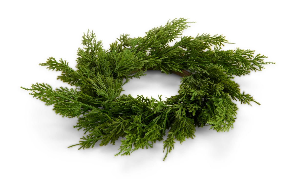 12” Cedar Mini Wreath Candlering