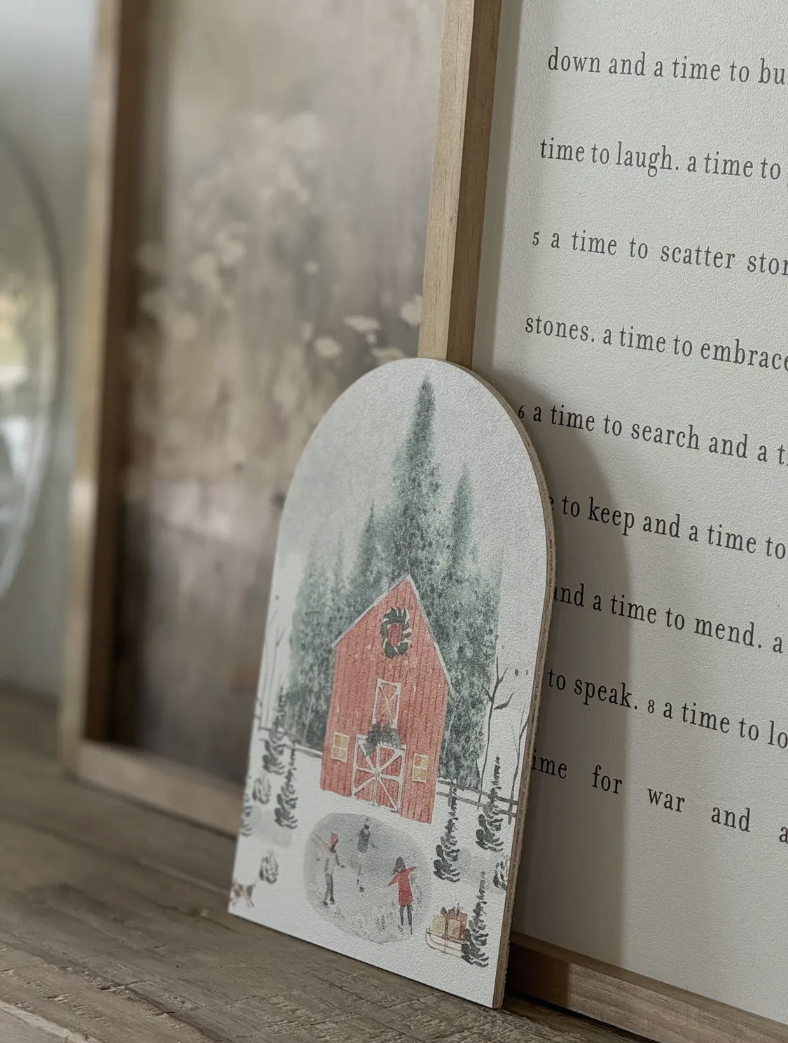 11”x15” Winter Barn Scene Arch