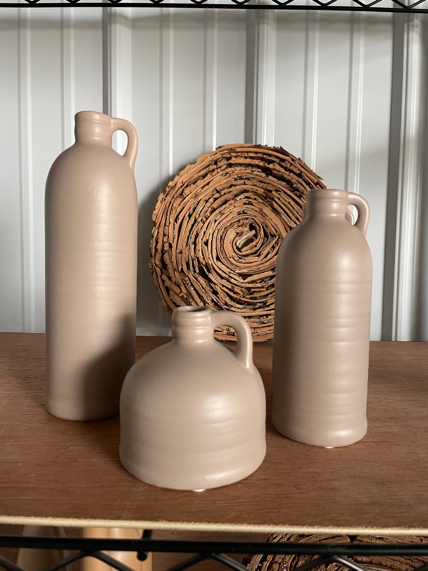 Taupe bottle w/handle-small
