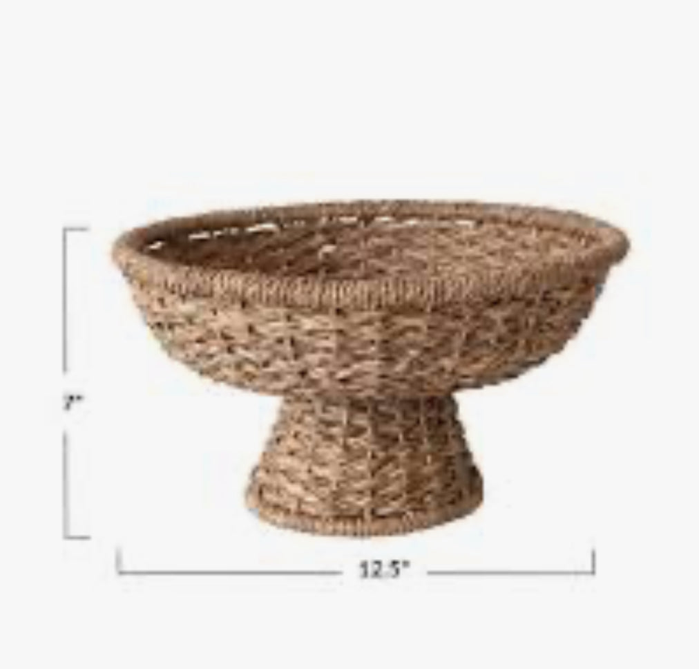 Round Braided Rattan Bowl