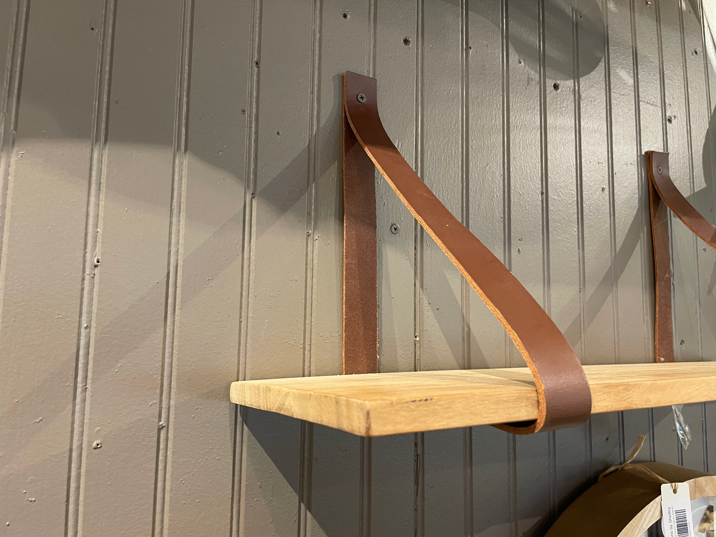 Acacia Leather Strap Shelf