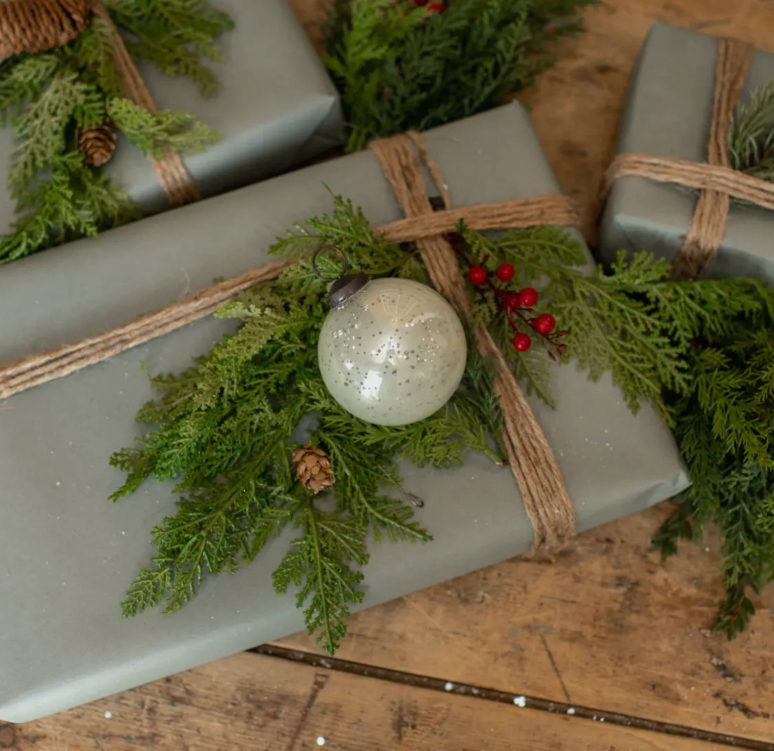 3” White Kugel Ornament