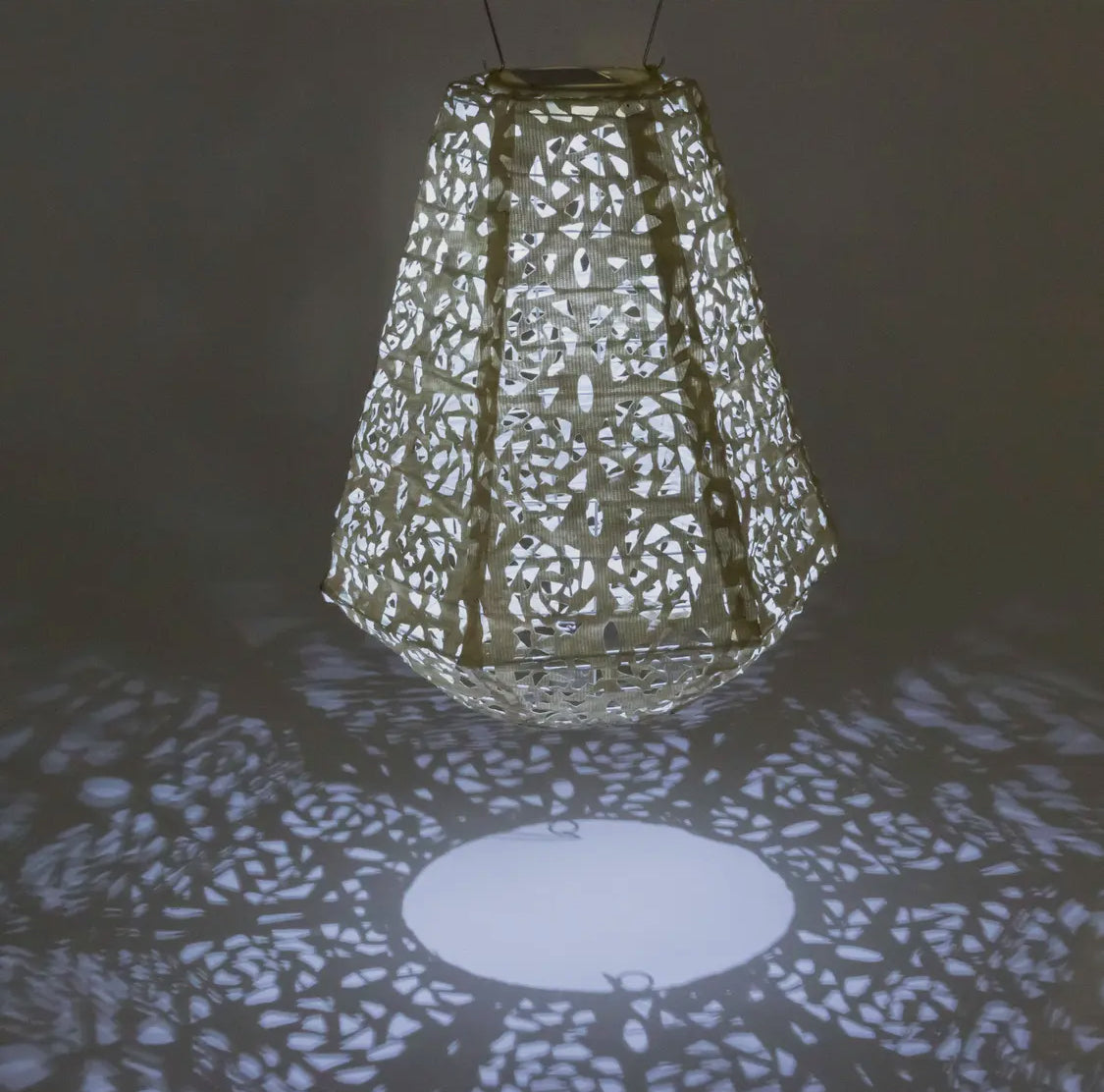 Stella Prism 11” Solar Lantern-Pearl