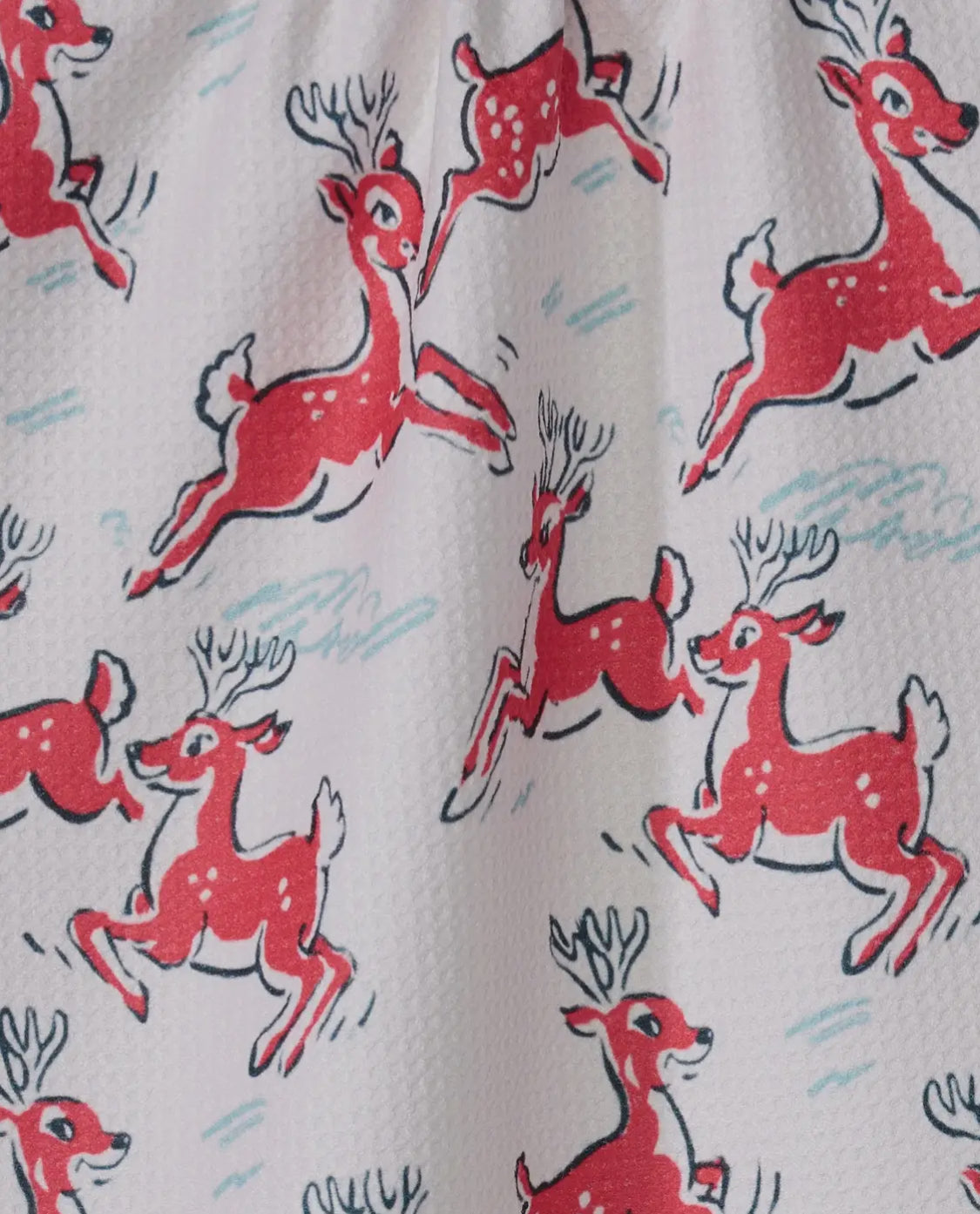 Prancing Reindeer Tea Towel