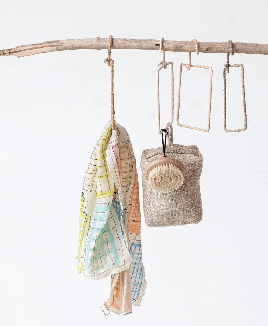 Wire & Natural Fiber Wrapped Hanger