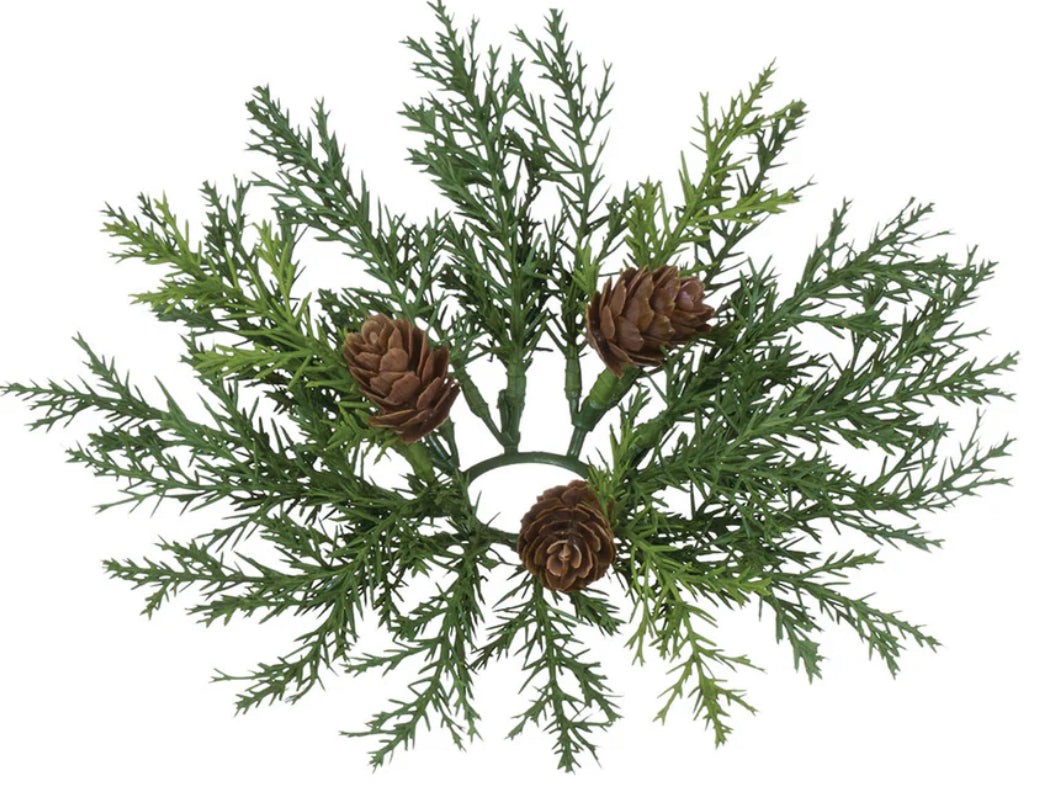 1.5” Arborvitae & Cone Accent Ring