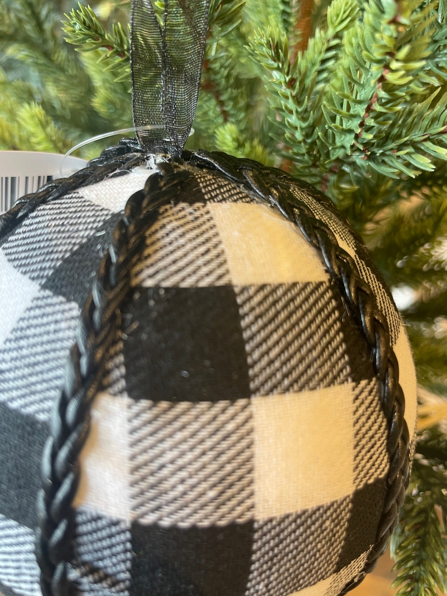 Black/White Checked Ornaments